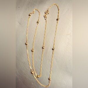 Elegant 14 kt yellow Gold Beaded Necklace